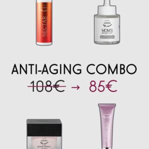 Ανακάλυψε την πολυτέλεια της αντιγήρανσης με το Anti-Aging Combo1. Μια premium συλλογή με serum, κρέμες και τα πολυβραβευμένα προϊόντα Euphoria Eye Cream & Nectar Lightweight Essence Toner, που δουλεύουν αρμονικά για πιο σφριγηλή, φωτεινή και αναζωογονημένη επιδερμίδα.