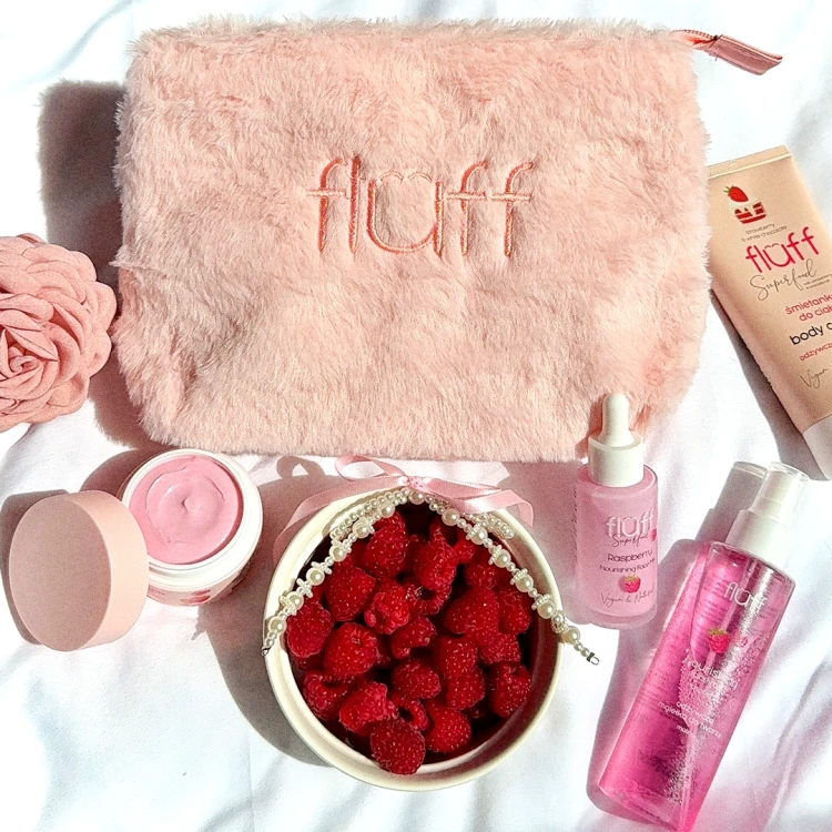 Fluff Fluffy Cosmetic Bag Medium Pink - Image 3