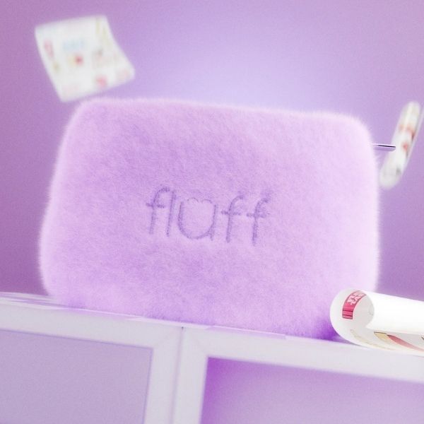 Fluff Fluffy Cosmetic Bag Medium Purple
