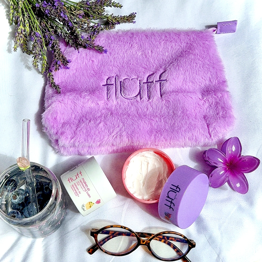 Fluff Fluffy Cosmetic Bag Medium Purple - Image 2