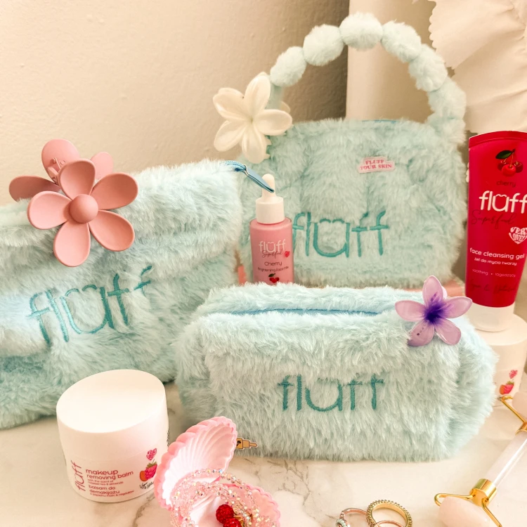 Fluff Fluffy Cosmetic Bag Medium Blue - Image 5