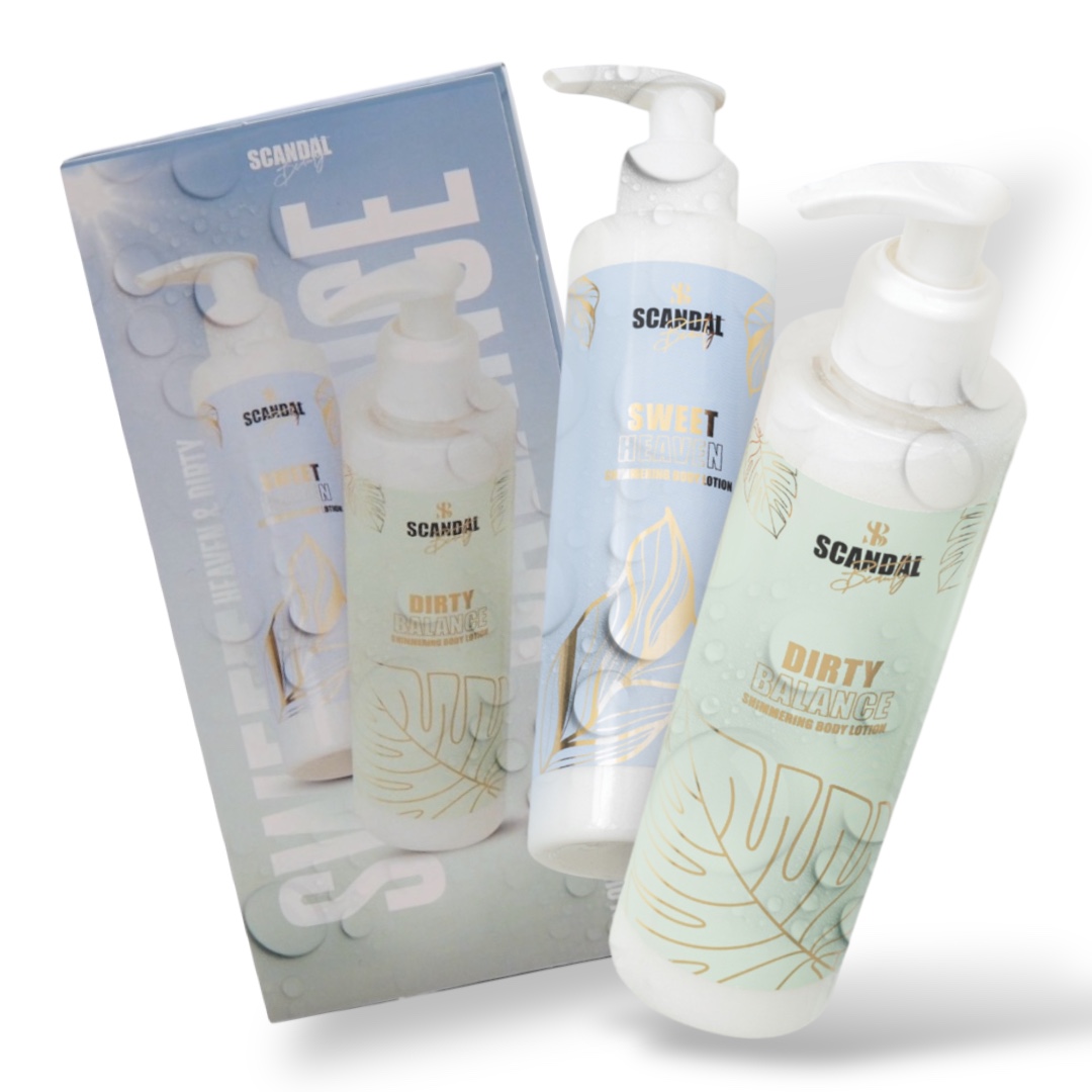 SCANDAL Beauty Σετ Περιποίησης Σώματος Shimmer Body Lotion Set “Sweet Heaven x Dirty Balance” – 2x200ml
