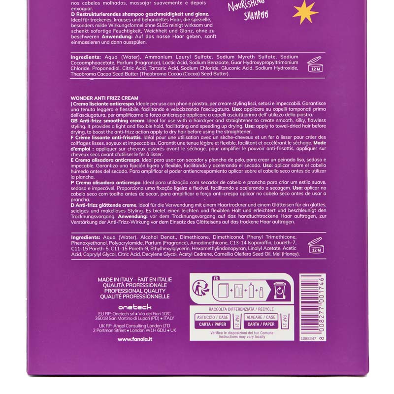 FANOLA Wonder Nourishing Celebration KIT Shampoo + Anti-Frizz Cream - Image 4