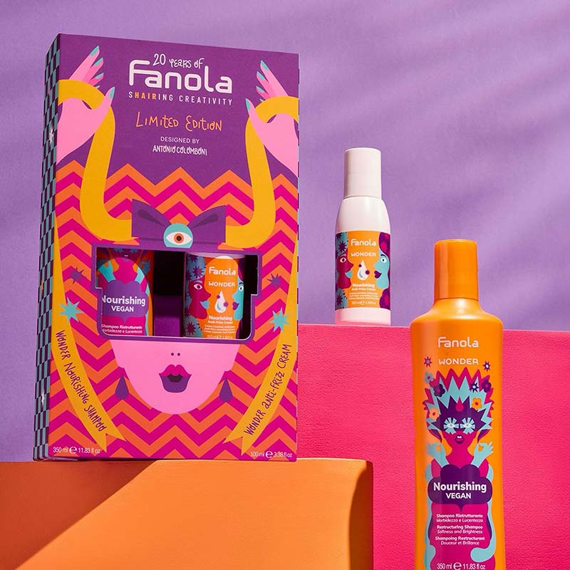 FANOLA Wonder Nourishing Celebration KIT Shampoo + Anti-Frizz Cream - Image 2