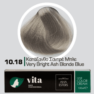 Vita Hair Professional βαφή μαλλιών 10.18 Κατάξανθο Σαντρέ Μπλε 100ml
