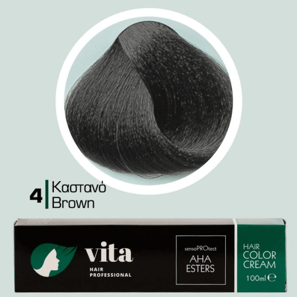 Vita Hair Professional βαφή μαλλιών 4 Καστανό 100ml