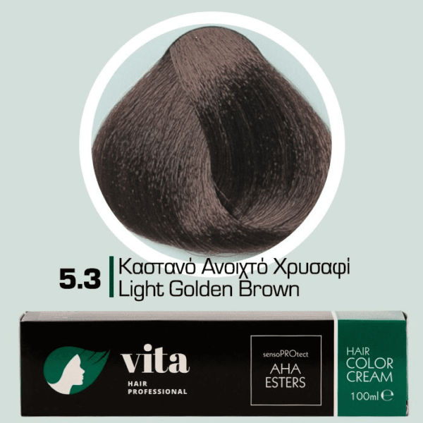 Vita Hair Professional βαφή μαλλιών 5.3 Καστανό Ανοιχτό Χρυσαφί 100ml