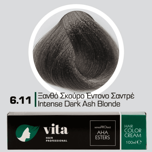 Vita Hair Professional βαφή μαλλιών 6.11 Ξανθό Σκούρο Έντονο Σαντρέ 100ml