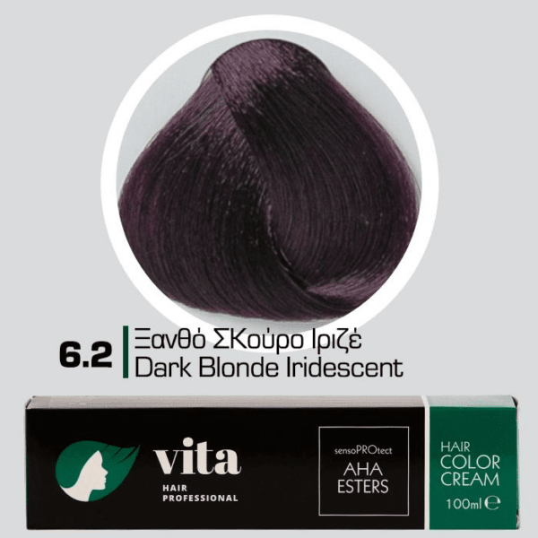 Vita Hair Professional βαφή μαλλιών 6.2 Ξανθό Σκούρο Ιριζέ 100ml