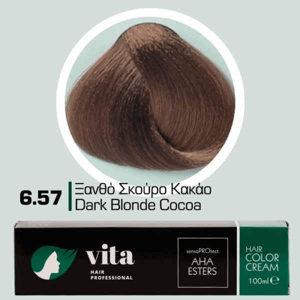 Vita Hair Professional βαφή μαλλιών 6.57 Ξανθό Σκούρο Κακάο 100ml