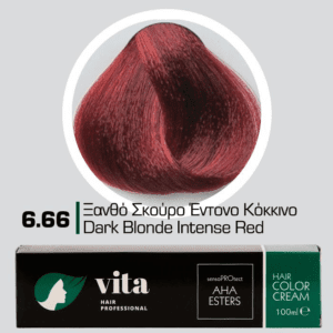 Vita Hair Professional βαφή μαλλιών 6.66 Ξανθό Σκούρο Έντονο Κόκκινο 100ml