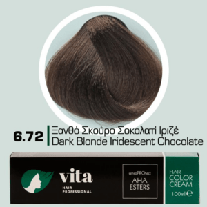 Vita Hair Professional βαφή μαλλιών 6.72 Ξανθό Σκούρο Σοκολατί Ιριζέ 100ml