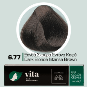 Vita Hair Professional βαφή μαλλιών 6.77 Ξανθό Σκούρο Έντονο Καφέ 100ml
