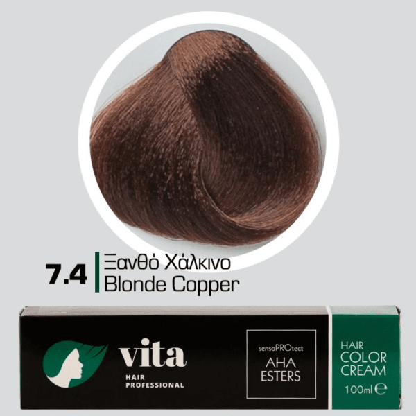 Vita Hair Professional βαφή μαλλιών 7.4 Ξανθό Χάλκινο 100ml