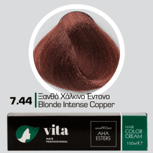 Vita Hair Professional βαφή μαλλιών 7.44 Ξανθό Χάλκινο Έντονο 100ml