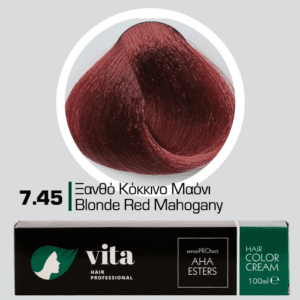 Vita Hair Professional βαφή μαλλιών 7.45 Ξανθό Κόκκινο Μαόνι 100ml