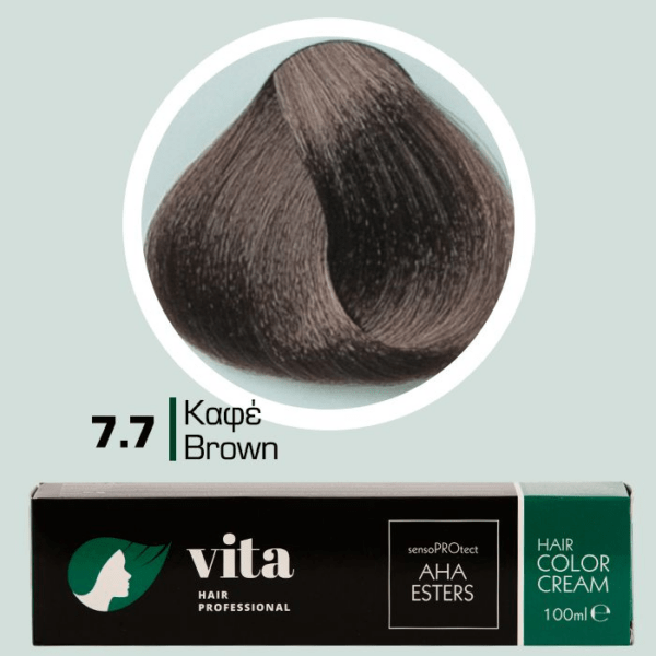 Vita Hair Professional βαφή μαλλιών 7.7 Καφέ 100ml