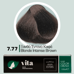 Vita Hair Professional βαφή μαλλιών 7.77 Ξανθό Έντονο Καφέ 100ml