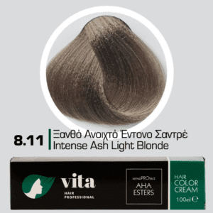 Vita Hair Professional βαφή μαλλιών 8.11 Ξανθό Ανοιχτό Έντονο Σαντρέ 100ml