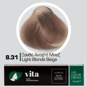 Vita Hair Professional βαφή μαλλιών 8.31 Ξανθό Ανοιχτό Μπεζ 100ml