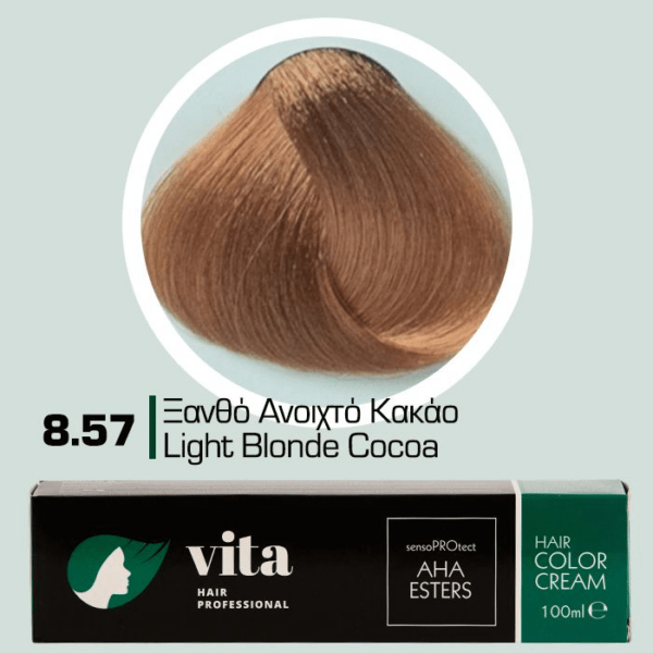Vita Hair Professional βαφή μαλλιών 8.57 Ξανθό Ανοιχτό Κακάο 100ml