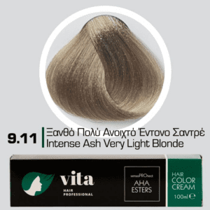Vita Hair Professional βαφή μαλλιών 9.11 Ξανθό Πολύ Ανοιχτό Έντονο Σαντρέ 100ml
