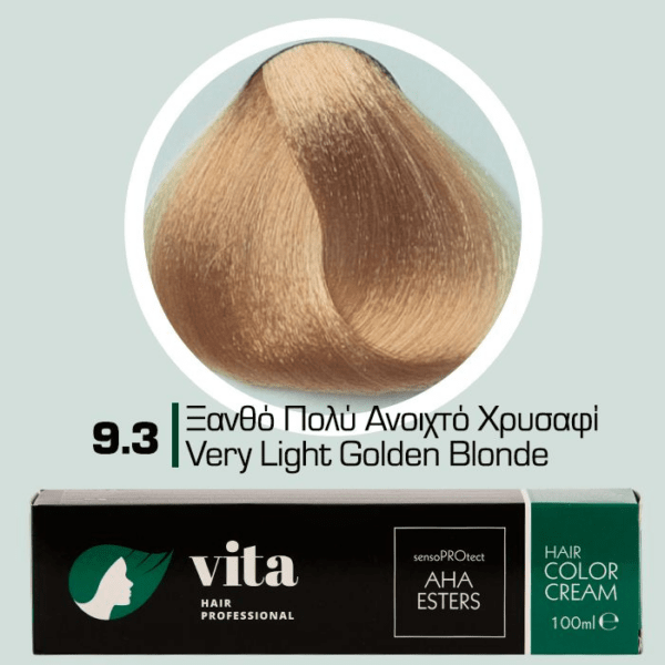 Vita Hair Professional βαφή μαλλιών 9.3 Ξανθό Πολύ Ανοιχτό Χρυσαφί 100ml