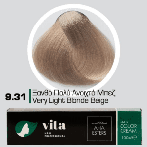 Vita Hair Professional βαφή μαλλιών 9.31 Ξανθό Πολύ Ανοιχτό Μπεζ 100ml