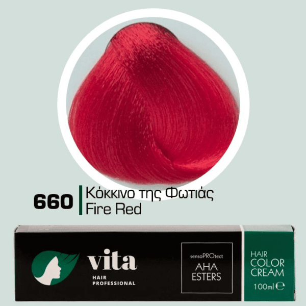 Vita Hair Professional βαφή μαλλιών 660 Kόκκινο της Φωτιάς - Special Meches 100ml