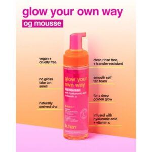 B.TAN Glow your own way Διαφανές Self tan mousse κανονικής έντασης μαυρίσματος 200ML - Image 2